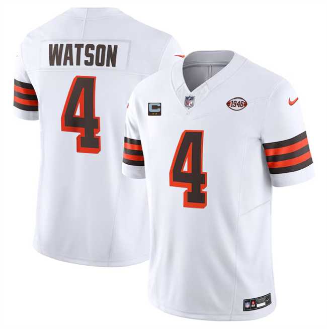 Men & Women & Youth Cleveland Browns #4 Deshaun Watson White 2024 F.U.S.E. With 2-Star C Patch 1946 Collection Vapor Untouchable Limited Stitched Jersey,We sell and wholesale Men & Women & Youth Cleveland Browns #4 Deshaun Watson White 2024 F.U.S.E. With 2-Star C Patch 1946 Collection Vapor Untouchable Limited Stitched Jersey on line form chian!